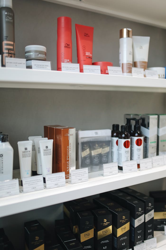 Skincare Products on Store Shelves